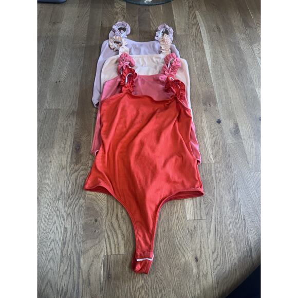 2Saints Ribbed Bodysuit 4 Pack - Ruffle Strap